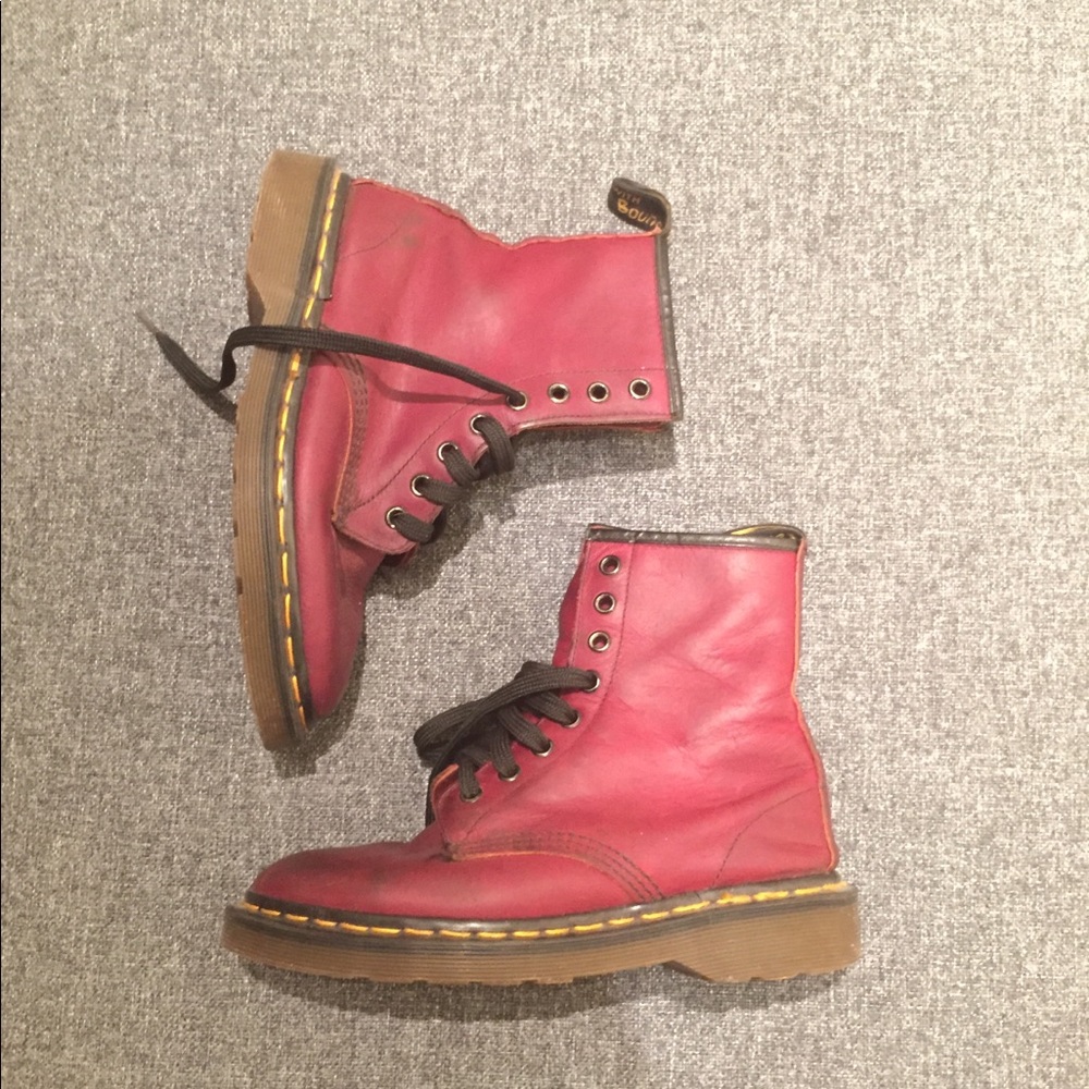 Red Dr Martens size 6.5 barely worn!